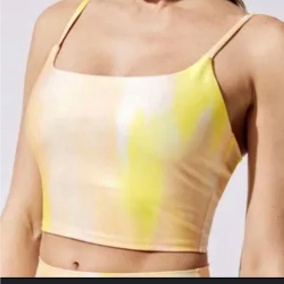 CARBON38 shimmer tie dye yellow sports bra - Picture 1 of 5